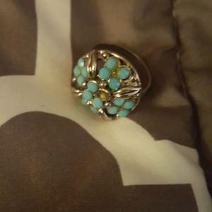 Silver and turquoise antique ring